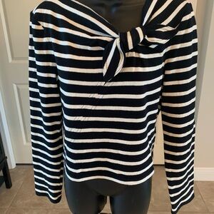 10 Crosby Derek Lam Black and White Striped Sweater Blouse